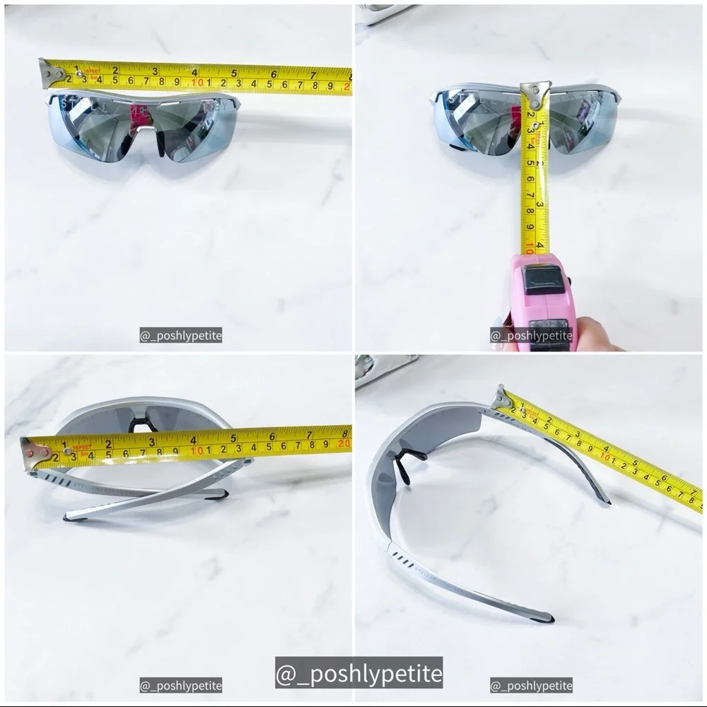 Stella McCartney sports mirror shield metallic silver sunglasses - Picture 13 of 15